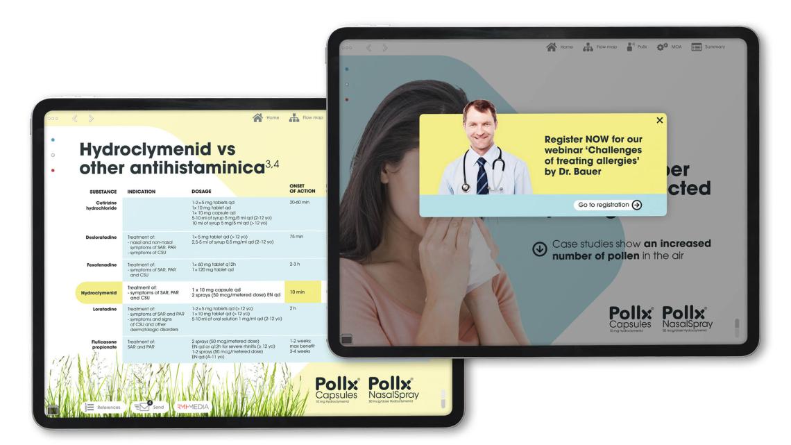 Popup on a tablet